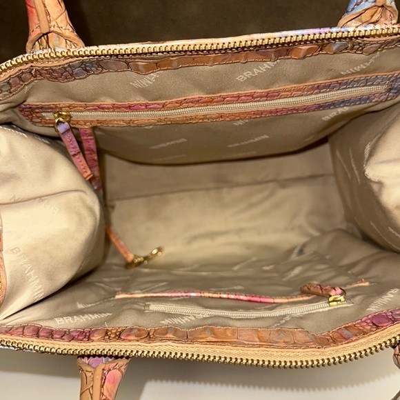 SOLD🔥🔥🔥Brahmin Caroline Croc-Embossed Leather Multicolor Satchel Shoulder Bag - Picture 5 of 15